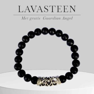 Lavasteen armband liefde